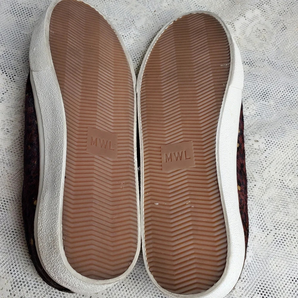 Madewell‎ sidewalk sneaker dyed calf hair animal print leopard cheetah size 7.5
